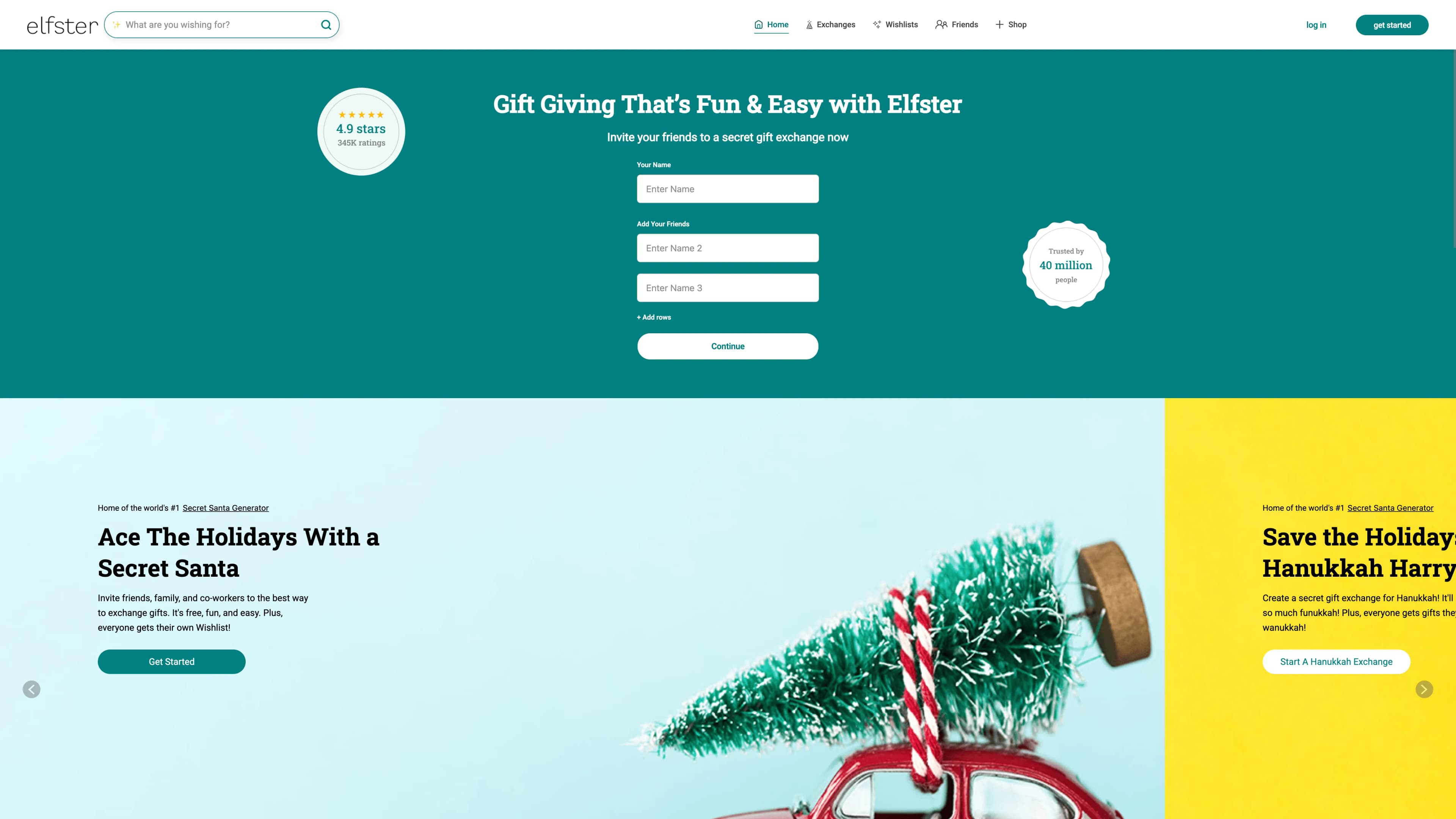 Screenshot of Elfster