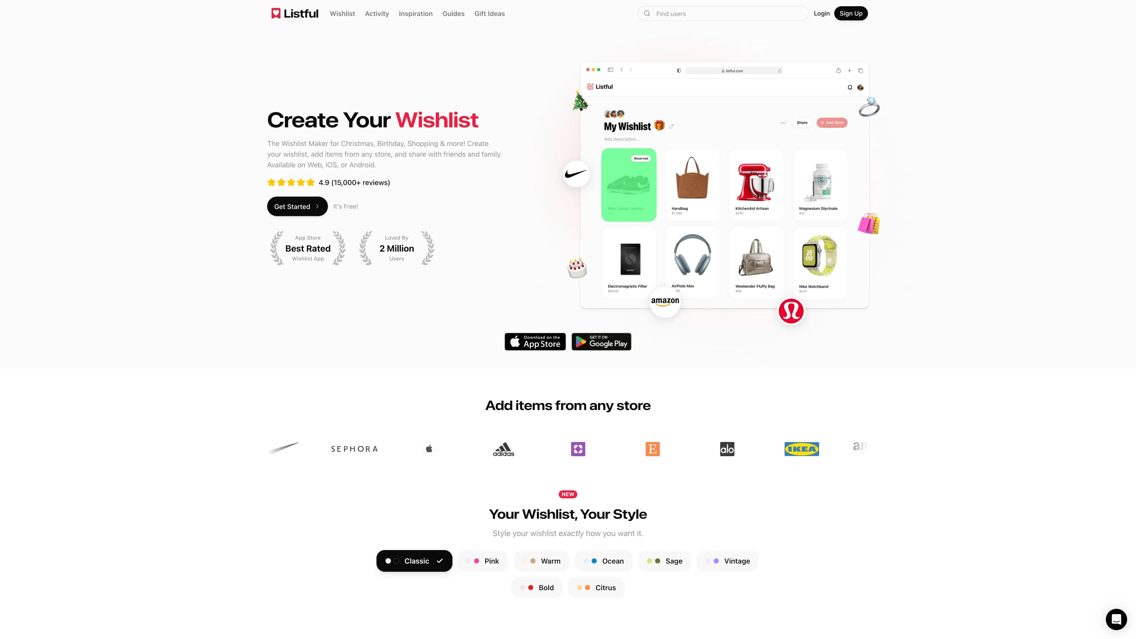 Screenshot of Listful